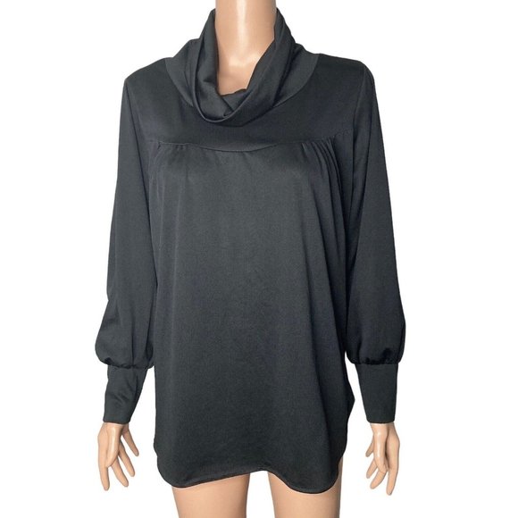 Vintage Avon Blouse Womens Size 8L Medium Black Turtleneck - Picture 12 of 12